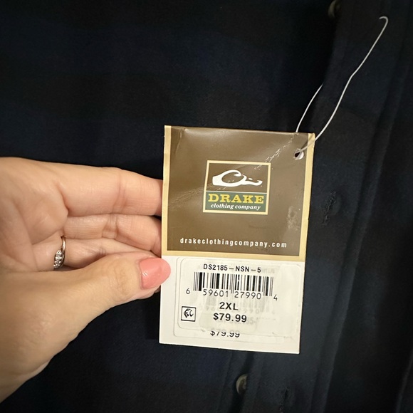 NWT Drake Men’s  Autumn Brushed Twill Buffalo‎ Plaid Button Down - Size 2XL - Picture 10 of 10